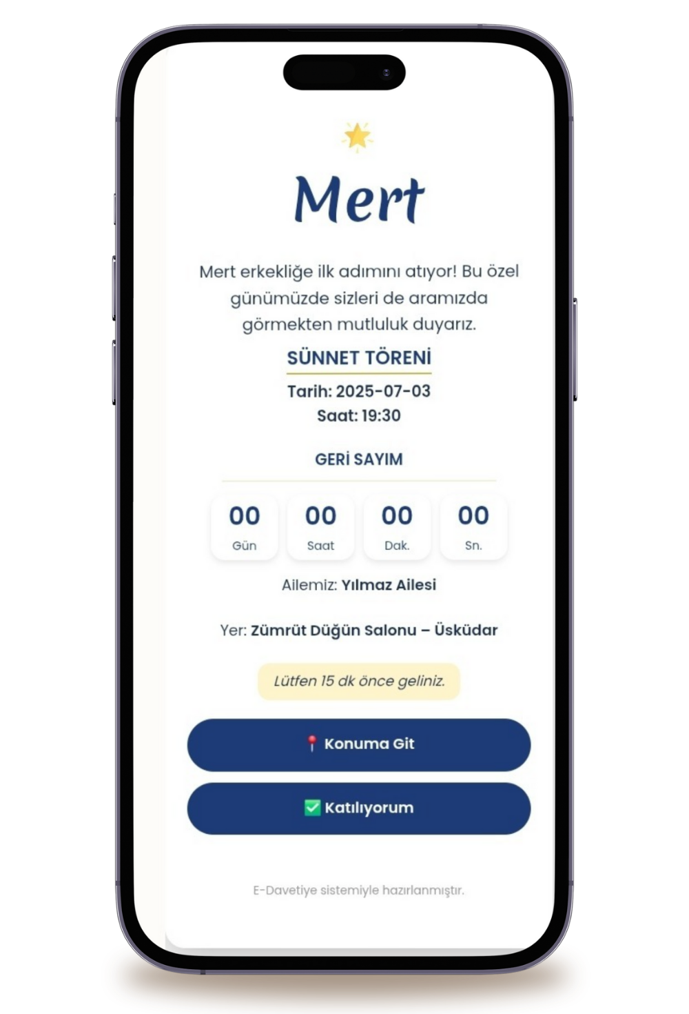 Star Dijital Sünnet Davetiyesi + Karşılama Posteri Hediyeli