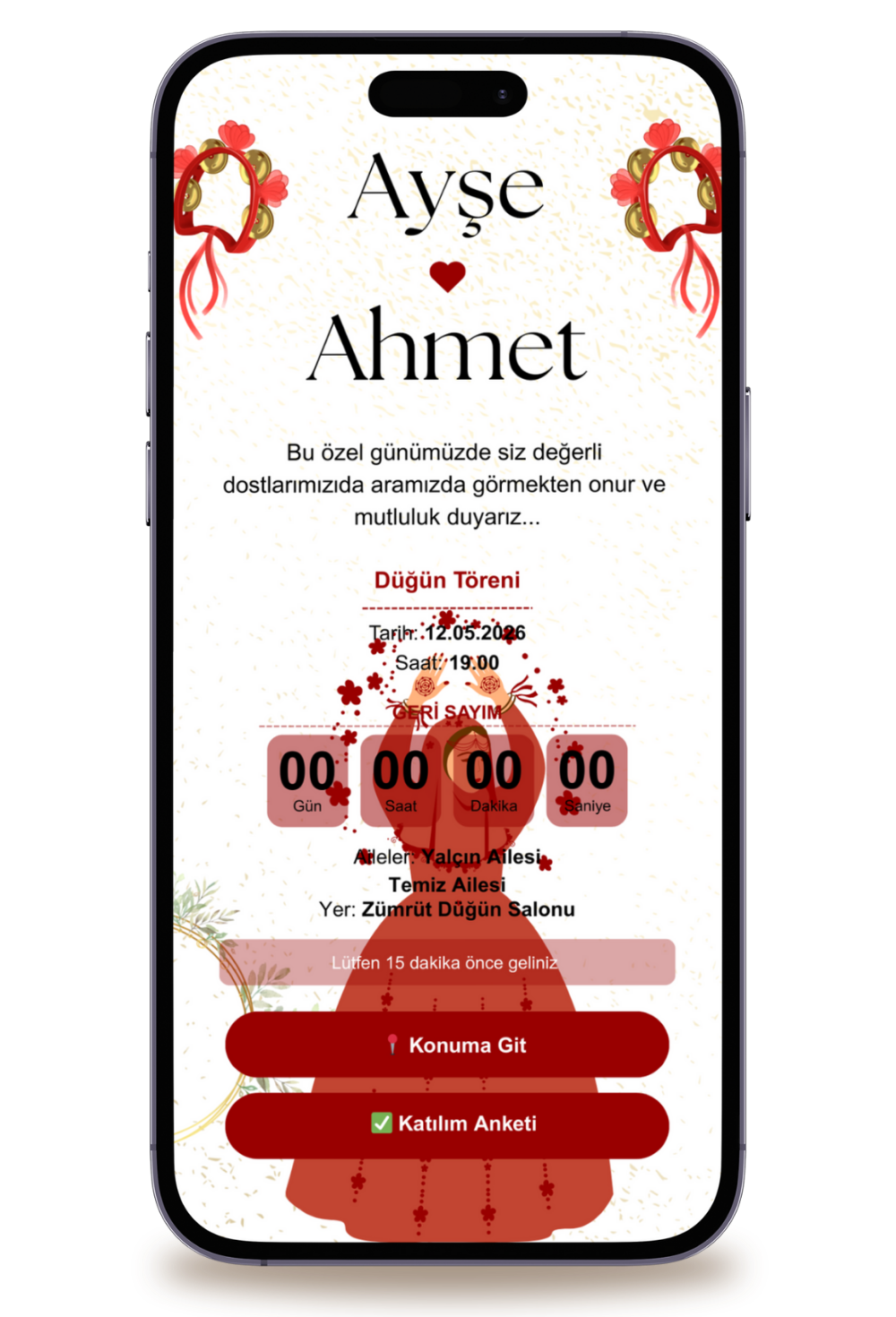 Henna One Dijital Davetiye + Karşılama Posteri Hediyeli