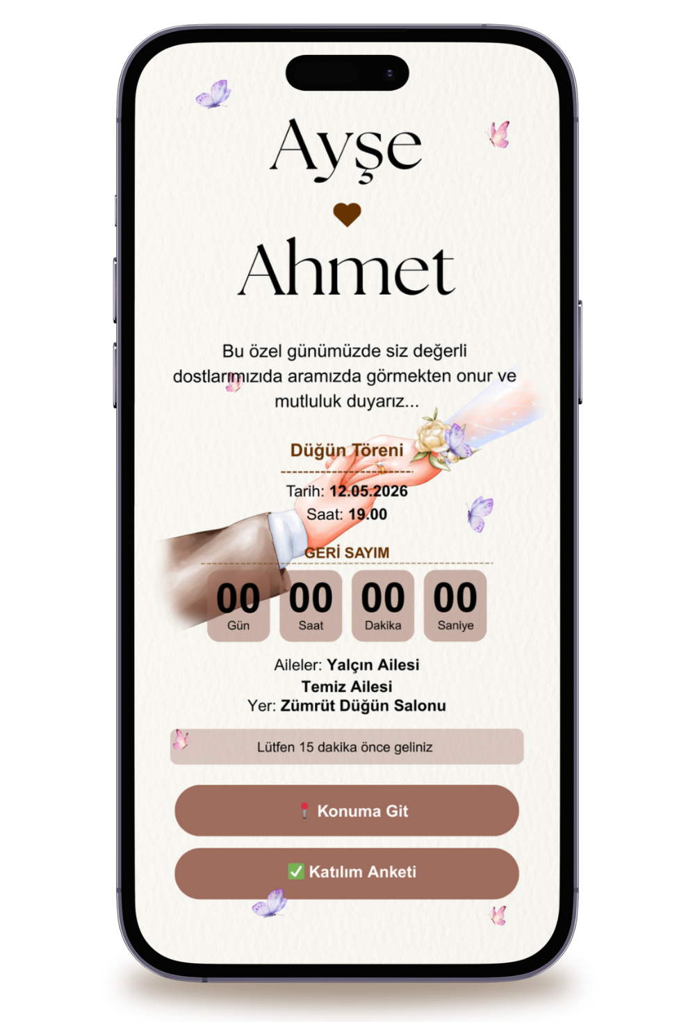 Sedef One Dijital Davetiye + Karşılama Posteri Hediyeli