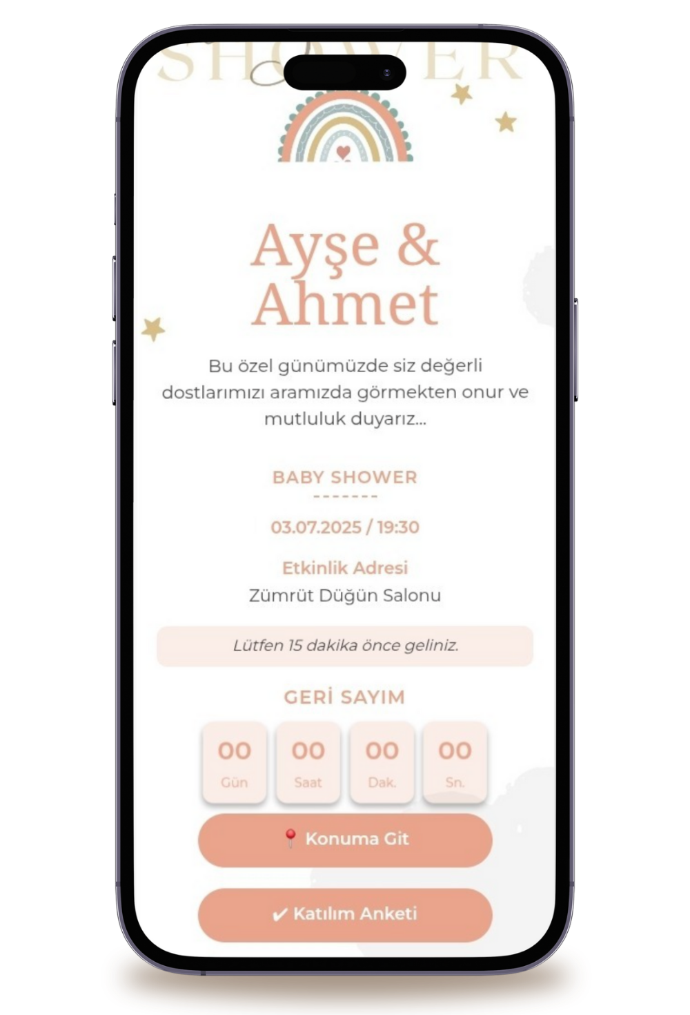 Esila Dijital Baby Shower Davetiyesi + Karşılama Posteri Hediyeli